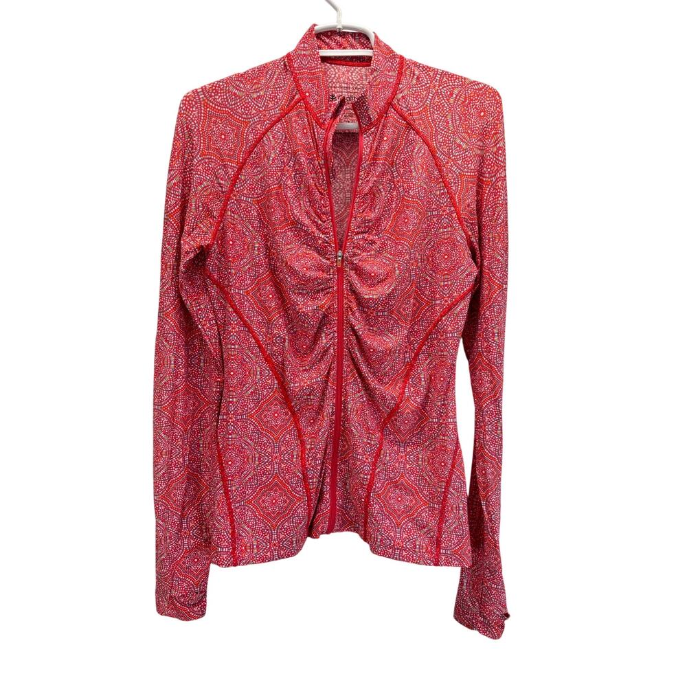 Coolibar Atitlan Ruched Swim Jacket Pink S Sun Protection Beach Summer